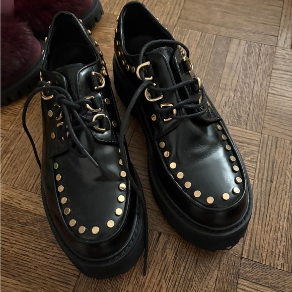 Italian Black Studded Women's platform shoes - Picture 8 of 8